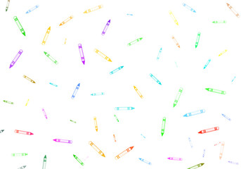 crayon mix position angle with multicolour purple blue yellow and white background