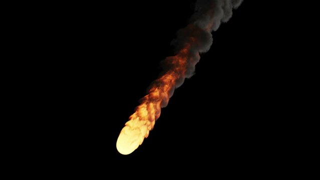 3d Animation of a meteorite isolated on black with luma matte