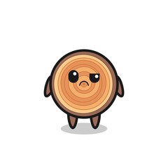the mascot of the wood grain with sceptical face