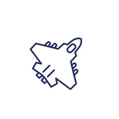 Obraz premium fighter jet, combat aircraft line icon