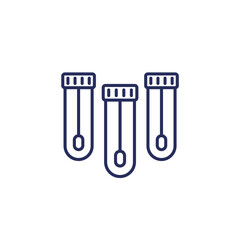 Nasal swab tests line icon, vector