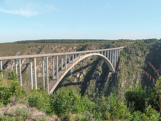 Famous bungee jumping bridge in South Africa.