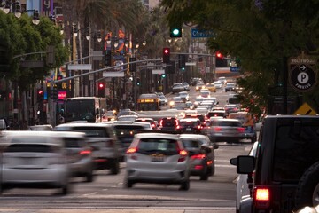 Hollywood Boulevard in Los Angeles California after the sunset