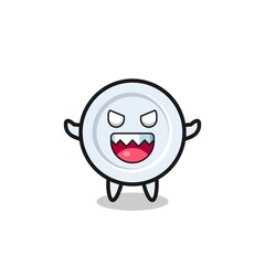 illustration of evil plate mascot character
