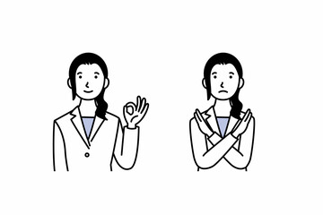 OK・NGサインをする女性医師