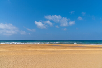 golden sand beach in Zarautz in the Spanish Basque Country