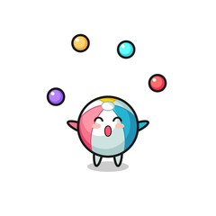 the beach ball circus cartoon juggling a ball