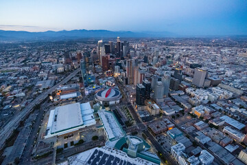 Obraz premium The downtown Los Angeles California USA during the blue hour