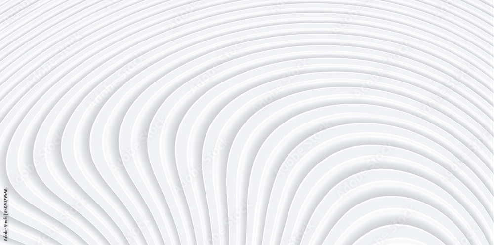 Poster abstract white background with 3d lines pattern, minimal white gray striped background vector illust