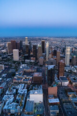 The downtown Los Angeles California USA during the blue hour