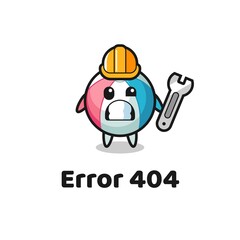 error 404 with the cute beach ball mascot