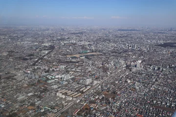 Tuinposter 東小金井上空から境浄水場方向を空撮 © northsan
