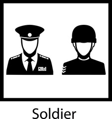 Vector isolated illustration soldier silhouette