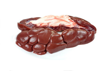 raw beef kidney. Beef kidney isolated on white background