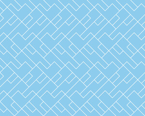 The geometric pattern with lines. Seamless vector background. White and blue texture. Graphic modern pattern. Simple lattice graphic design