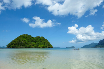 Las Cabanas beach in El Nido., Palawan, Philippines.