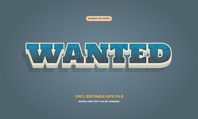 Wanted Editable Text Effect