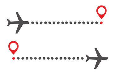 Airplane line path route