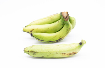 whole bananas over on white background