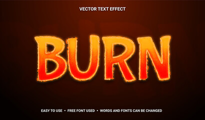 Burn Editable Vector Text Effect