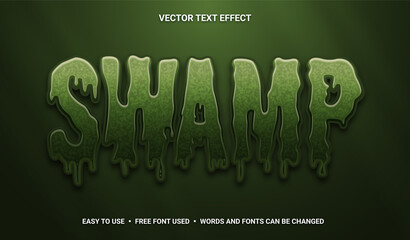 Swamp Editable Vector Text Effect - obrazy, fototapety, plakaty