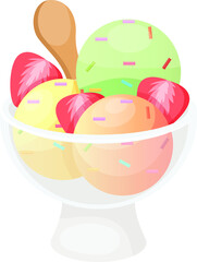 Ice cream isolated vector icon. line, solid food design element. Ice-cream vector icon. food design element. Ice cream.