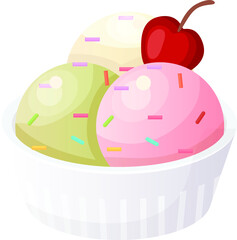 Ice cream isolated vector icon. line, solid food design element. Ice-cream vector icon. food design element. Ice cream.