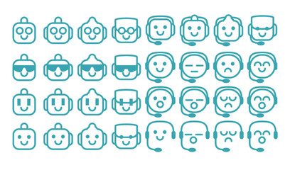 チャットボットロボットアイコンセット