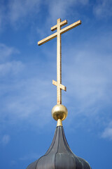 christian cross against the sky. religion concept