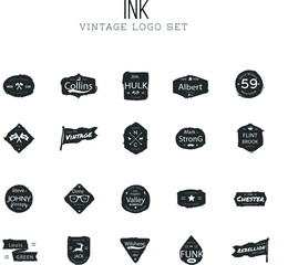 Obraz premium Retro Vintage Insignias or Logotypes set. Vector design elements, business signs, logos, identity, labels, badges and objects.