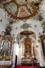 Fototapeta na wymiar Füssen Heilig Geist Spital Kirche, Bayern, Deutschland
