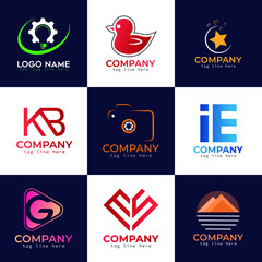 Creative Simple Minimalist And Letter Logo Collection, Premium Concept And Custom Design For Business Or Personal Company.