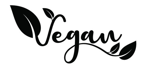 Organic vegan 100% with leaves, Bio, eco icon or symbol. lactose free, vegan, no meat, healthy, fresh food. Green logo. Vegetarian healthy food. Nature, ecology. veganism slogan or quote. Go vegan.