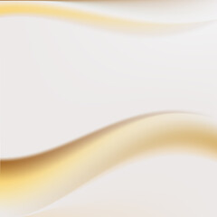 White or gray abstract background with the gold color smooth flow or swirl motion and free copy space. Vector illustration for cover presentation. Coffee advertising wallpaper.