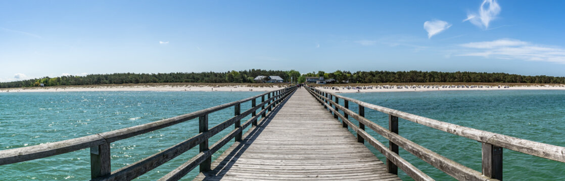 Panorama Seebr&uuml;cke in Prerow, Fischland-Darss
