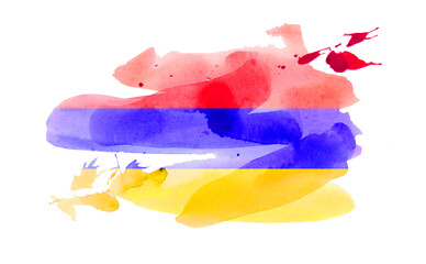 brush stroke on white background Armenia flag