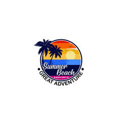 Summer Beach Logo Design isolated on a white background