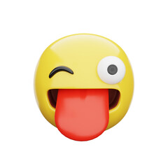 3d emoji Winking Face with Tongue
