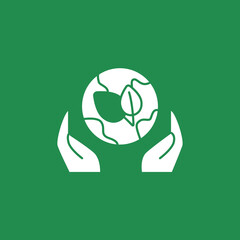 Ecology glyph icon. Earth day. Nature protection. Recycled materials concept. Filled flat sign. Isolated silhouette vector illustration 
