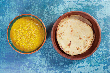 Gram pulses dal and paratha