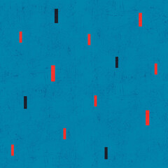 Abstract red and black rectangles pattern on blue textured background