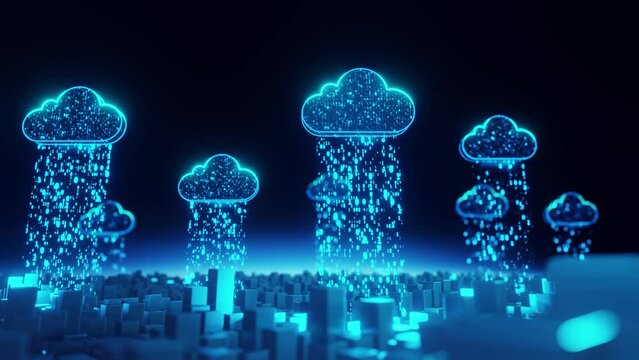 Massive data transmission through Cloud Computing. Lines represent a complex &ldquo;network".