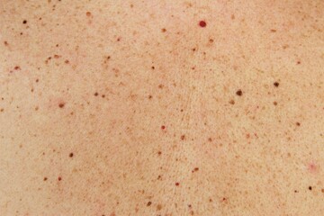 Moles and birthmark on human skin texture. photo horizontal full frame