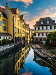 Charming town of Colmar on the canal in Grand Est region of France