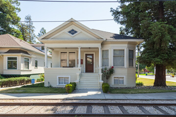 Small Victorian house at San Jose history Museum