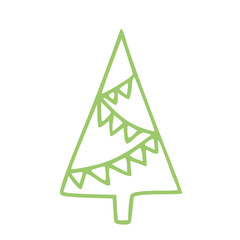 Christmas tree green illustrations isolated on white background