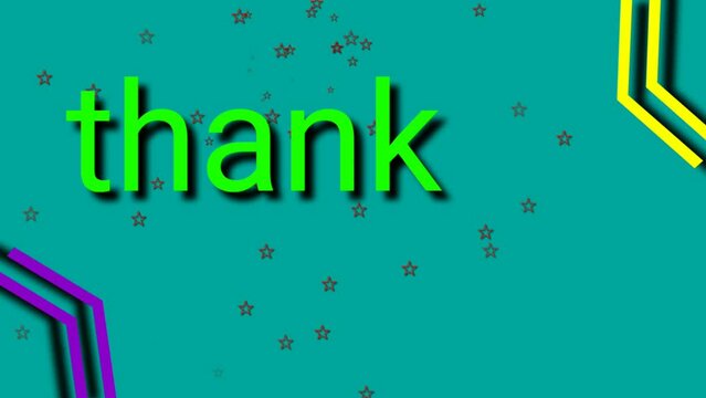 THANK YOU animated text video with stars strewn