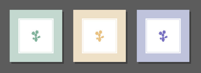Vector botanical wall arts, with cactus. Minimalistic and natural. Cactus and line arts design.