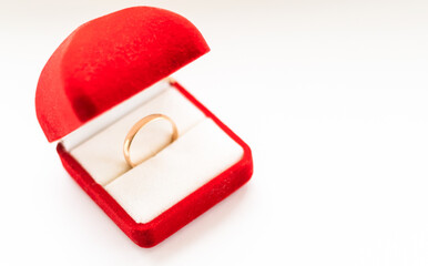 wedding ring in a red box