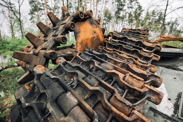 War in Ukraine broken military equipment of the invaders